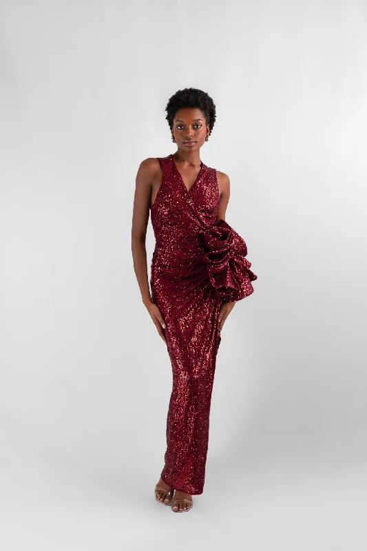 Zorah sequin long evening dress Tunics Mesh breathable