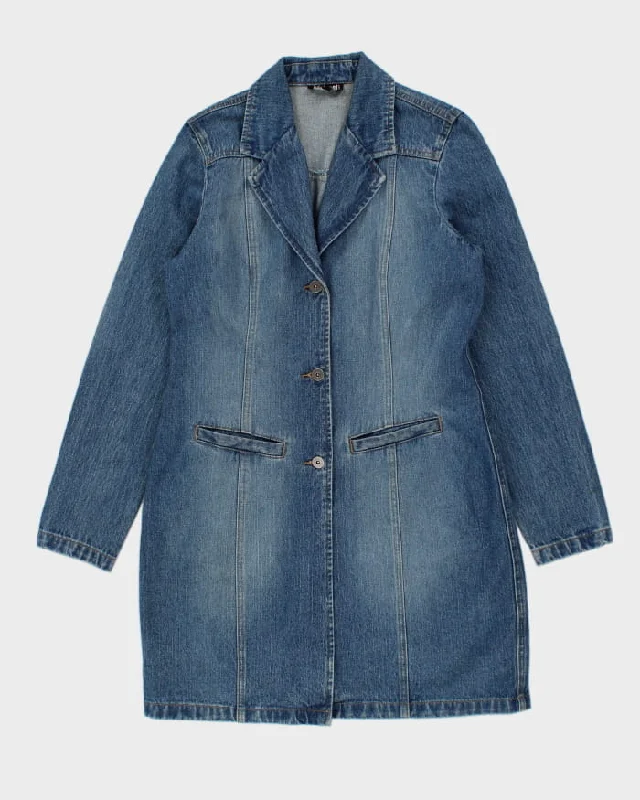 Vintage 90s/00s Denim Coat - M Fur-Lined Aviator Coat