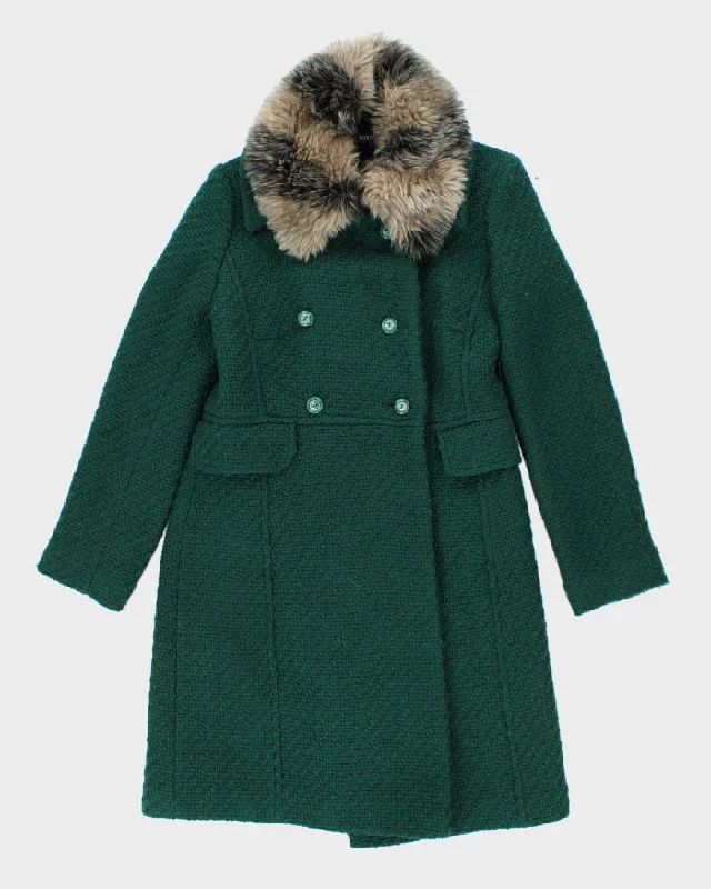 Vintage Morgan De Toi Green Coat - XS Embroidered Kimono Coat