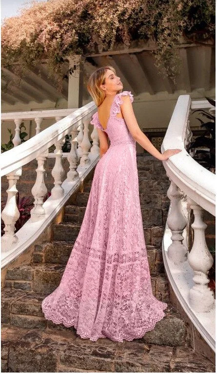 FashionSierra - Spaghetti Strap Ruffles V-neck Evening Dresses Pleated Skirt Elegant FashionSierra - Spaghetti Strap Ruffles V-neck Evening Dresses Pleated Skirt Elegant