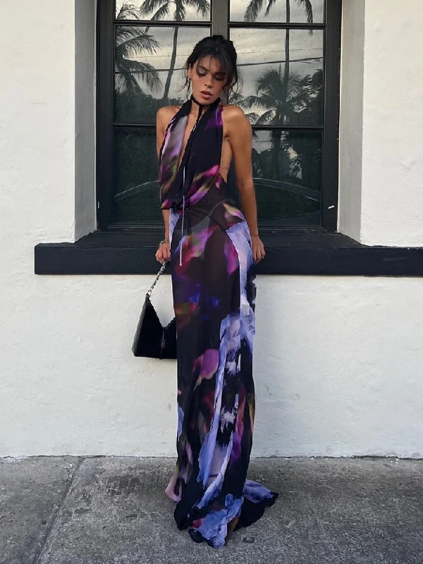 FashionSierra - Backless Print Halter BodyconClub Party Dress Tunics Distressed trendy FashionSierra - Backless Print Halter BodyconClub Party Dress Tunics Distressed trendy