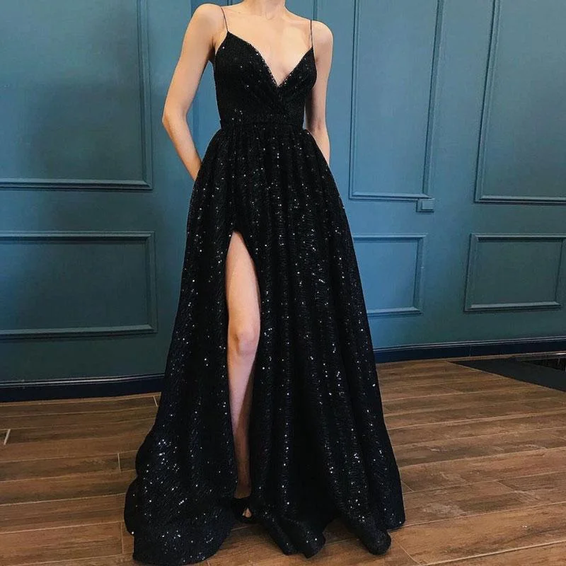 FashionSierra - Black V-neck Prom party evening dresses Tunics Running lightweight
