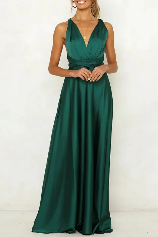 Celebrities Elegant Solid Backless Strap Design V Neck Evening Dress Dresses Tunics Mesh breathable Celebrities Elegant Solid Backless Strap Design V Neck Evening Dress Dresses Tunics Mesh breathable