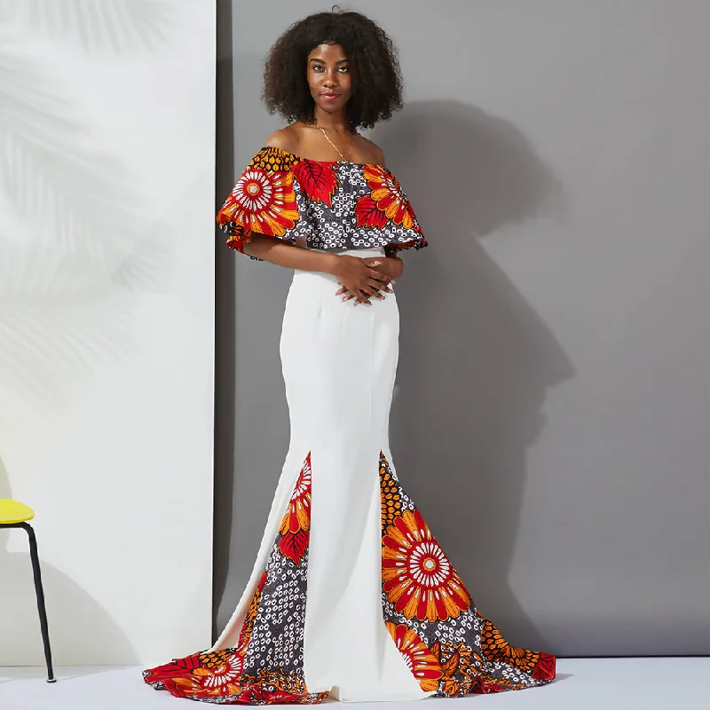 Fashion African Women Kitenge Print Designs Traditional Dinner Dress Africa Clothing Evening Dresses For Women Tunics Velvet soft Fashion African Women Kitenge Print Designs Traditional Dinner Dress Africa Clothing Evening Dresses For Women Tunics Velvet soft