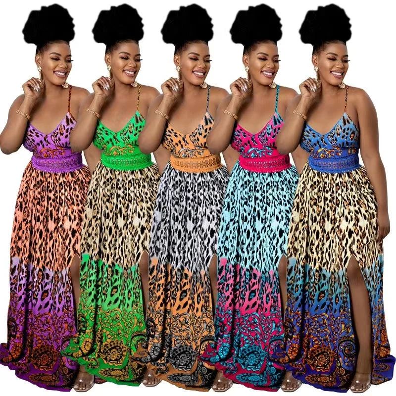 J&H 2023 new arrivals S-5XL plus size women dress sexy cheetah print maxi dress sundresses vacation party dresses Tunics Versatile functional J&H 2023 new arrivals S-5XL plus size women dress sexy cheetah print maxi dress sundresses vacation party dresses Tunics Versatile functional
