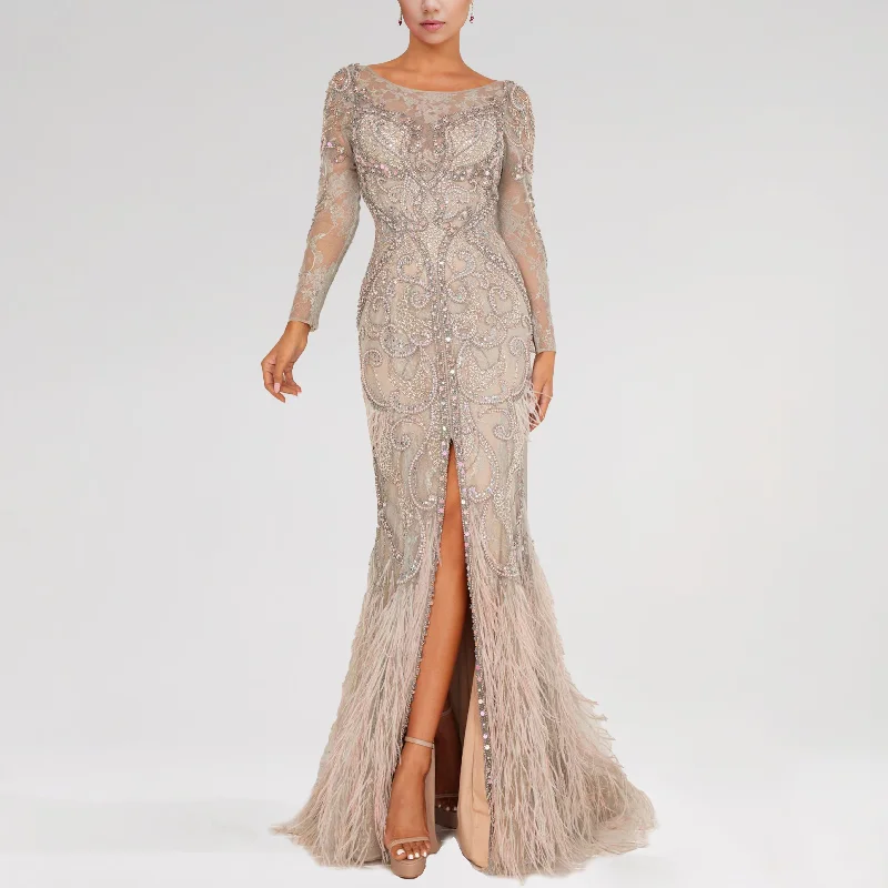 Long Sleeves Trumpet Evening Dress Tunics Versatile stylish