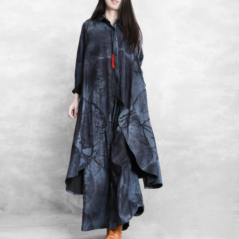 Original designer gray print irregular art two-piece female loose large swing long coat Luxury Cashmere Wrap Original designer gray print irregular art two-piece female loose large swing long coat Luxury Cashmere Wrap