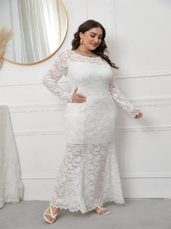 KittenAlarm - Plus Size Long Sleeve Mermaid Lace Evening Dress HIGH ELASTIC TRUE TO SIZE Tunics Review highly KittenAlarm - Plus Size Long Sleeve Mermaid Lace Evening Dress HIGH ELASTIC TRUE TO SIZE Tunics Review highly