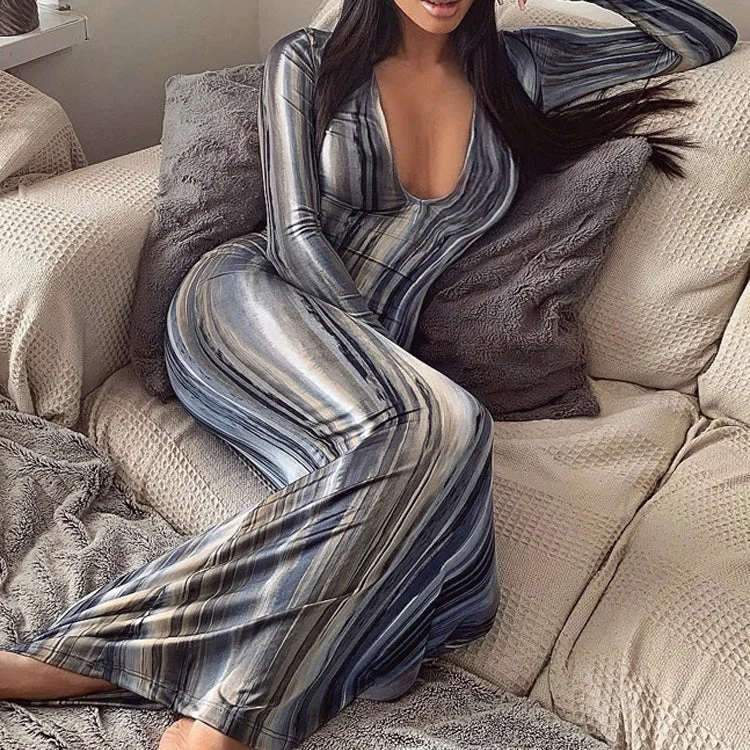 Popular High Quality Spring Autumn Colorful Printed Ladies Party Dresses Long Sleeve Bodycon Casual Maxi Dress for Women Turtleneck Warm Winter Popular High Quality Spring Autumn Colorful Printed Ladies Party Dresses Long Sleeve Bodycon Casual Maxi Dress for Women Turtleneck Warm Winter