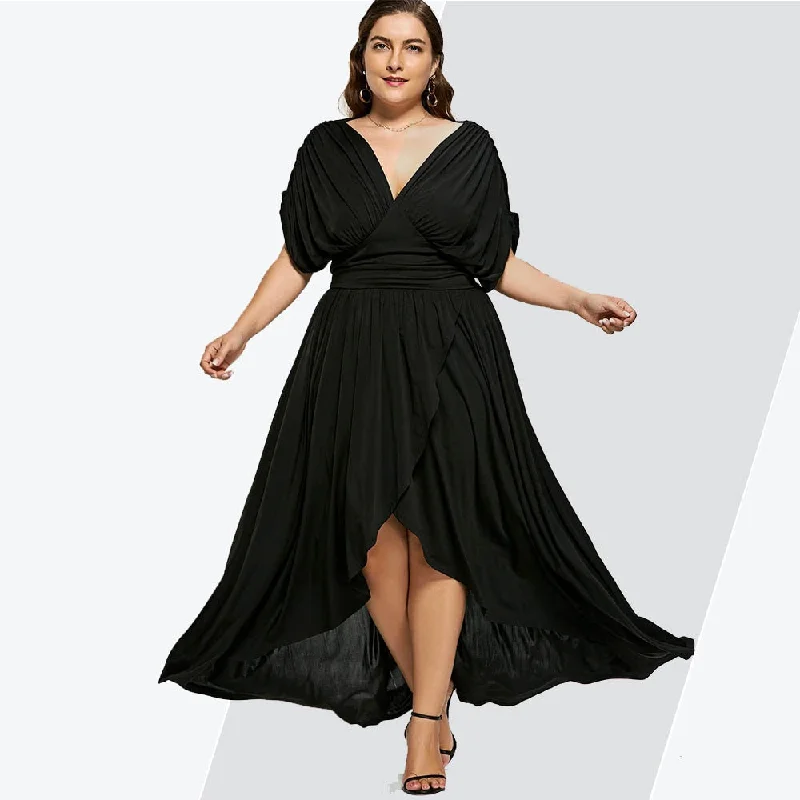 Rosegal High Low Plus Size Maxi Flowy Dress High Waist Party Dress Women Black V-Neck Short Sleeves Ladies Dresses 2019 Vestidos Tunics Prom sequined Rosegal High Low Plus Size Maxi Flowy Dress High Waist Party Dress Women Black V-Neck Short Sleeves Ladies Dresses 2019 Vestidos Tunics Prom sequined