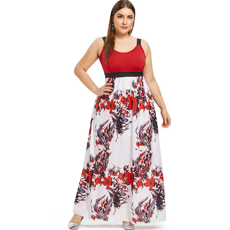 Rosegal Plus Size Maxi Dress Women Sleeveless High Waist Floral Print Ankle-Length Dress 5XL Summer Ladies Party Dresses Clothes Tunics Evening elegant Rosegal Plus Size Maxi Dress Women Sleeveless High Waist Floral Print Ankle-Length Dress 5XL Summer Ladies Party Dresses Clothes Tunics Evening elegant