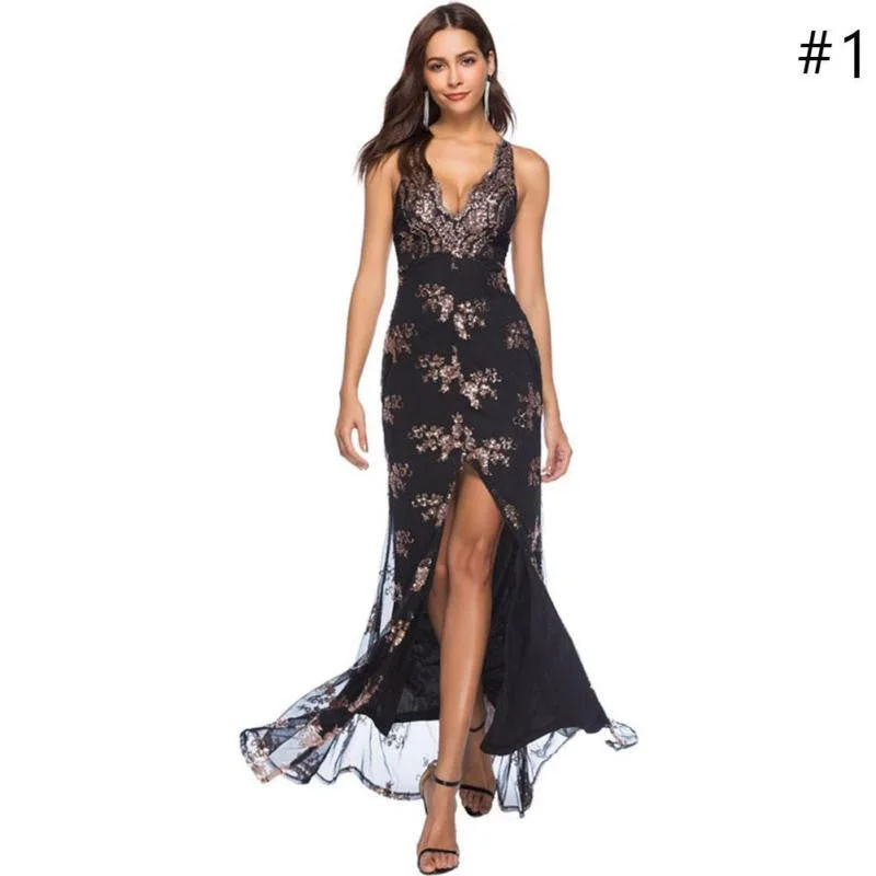 Sexy Lace Up Halter Sequin Party Dresses Women Backless High Split Maxi Dress Women Long Dress Tunics Fall fleece Sexy Lace Up Halter Sequin Party Dresses Women Backless High Split Maxi Dress Women Long Dress Tunics Fall fleece