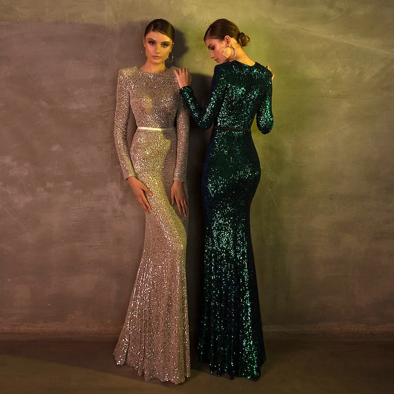 wei yin AE0453 Black Muslim O Neck Long Sleeve Glitter Sequin Bling Green Mermaid Floor Length Prom Dresses Evening Dresses Tunics New arrival wei yin AE0453 Black Muslim O Neck Long Sleeve Glitter Sequin Bling Green Mermaid Floor Length Prom Dresses Evening Dresses Tunics New arrival