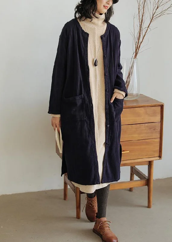 Loose navy fine clothes For Women Wardrobes o neck side open coat High-Collar Puffer Coat Loose navy fine clothes For Women Wardrobes o neck side open coat High-Collar Puffer Coat