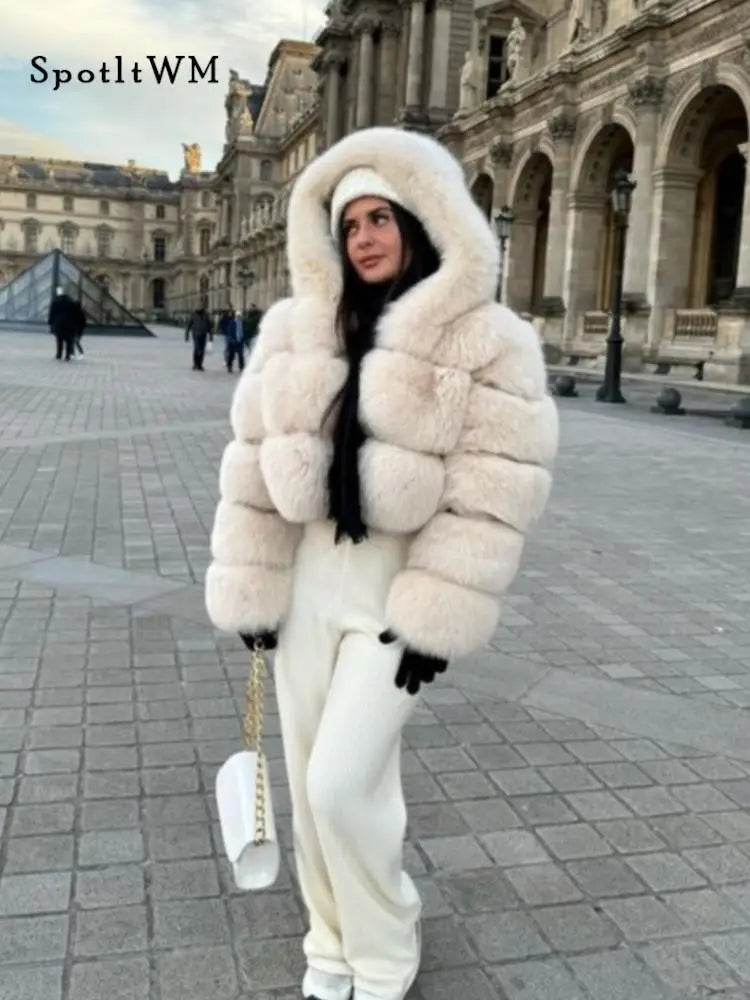 Fashion Warm Faux Fur Thicken Coat For Women Vintage Long Sleeve Elegant Satin Bolero Fashion Warm Faux Fur Thicken Coat For Women Vintage Long Sleeve Elegant Satin Bolero
