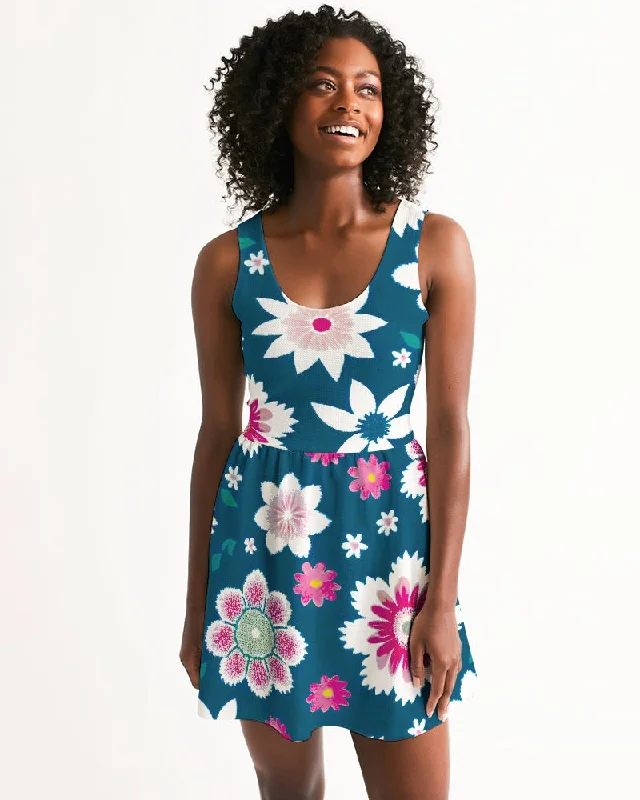 Beautiful floral pattern Women's All-Over Print Scoop Neck Skater Dress Tunics Business professional Beautiful floral pattern Women's All-Over Print Scoop Neck Skater Dress Tunics Business professional