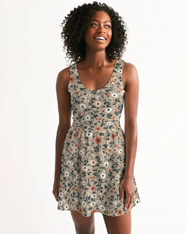 Busy and pretty Women's All-Over Print Scoop Neck Skater Dress Shift Classic Vintage Busy and pretty Women's All-Over Print Scoop Neck Skater Dress Shift Classic Vintage