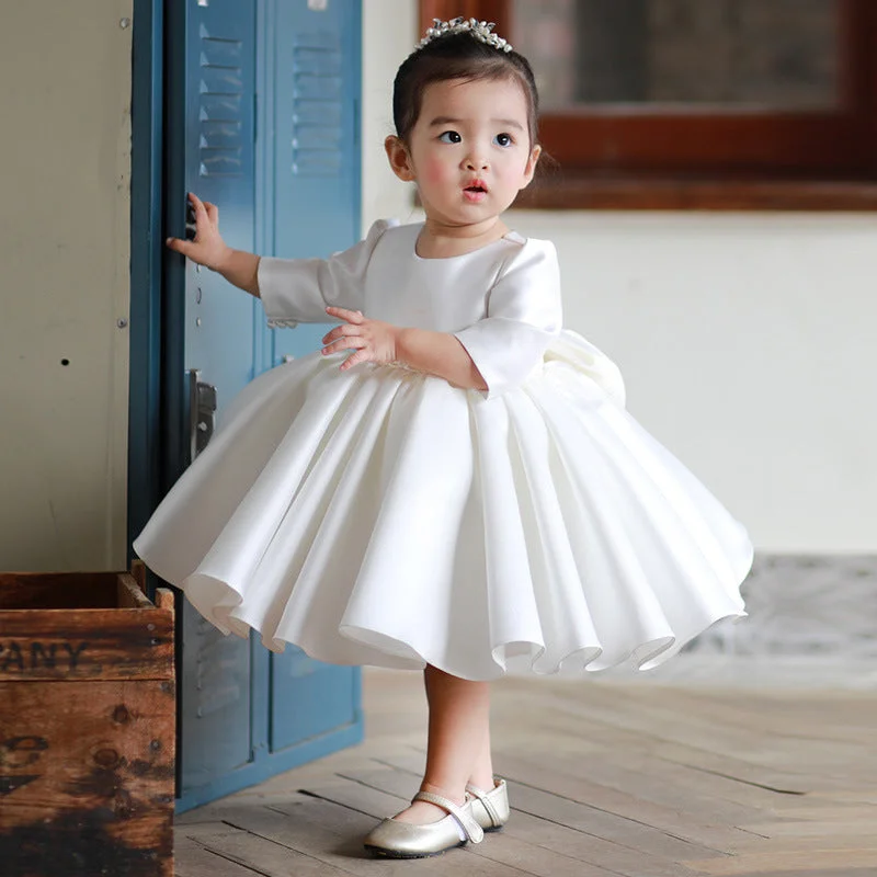 Baptism Dresses Baby Girl White Textured Puffy Formal Princess Dress Toddler Prom Dress Tunics Cozy comfortable Baptism Dresses Baby Girl White Textured Puffy Formal Princess Dress Toddler Prom Dress Tunics Cozy comfortable