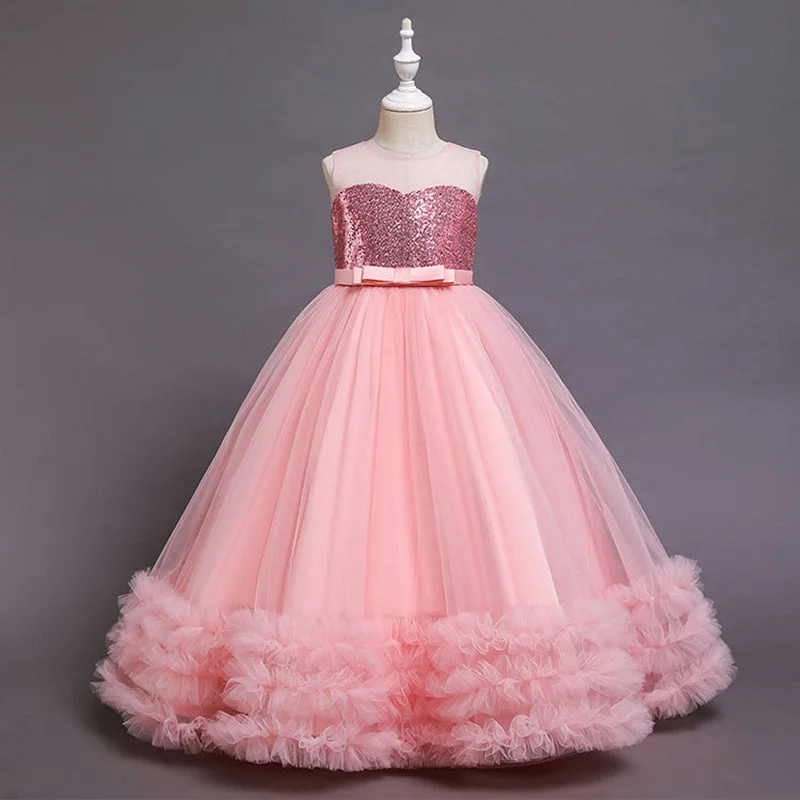Girls Pageant Princess Dress Baby Girl Summer Mesh Cake Sequins Birthday Party Formal Dress Tunics Floral girly Girls Pageant Princess Dress Baby Girl Summer Mesh Cake Sequins Birthday Party Formal Dress Tunics Floral girly