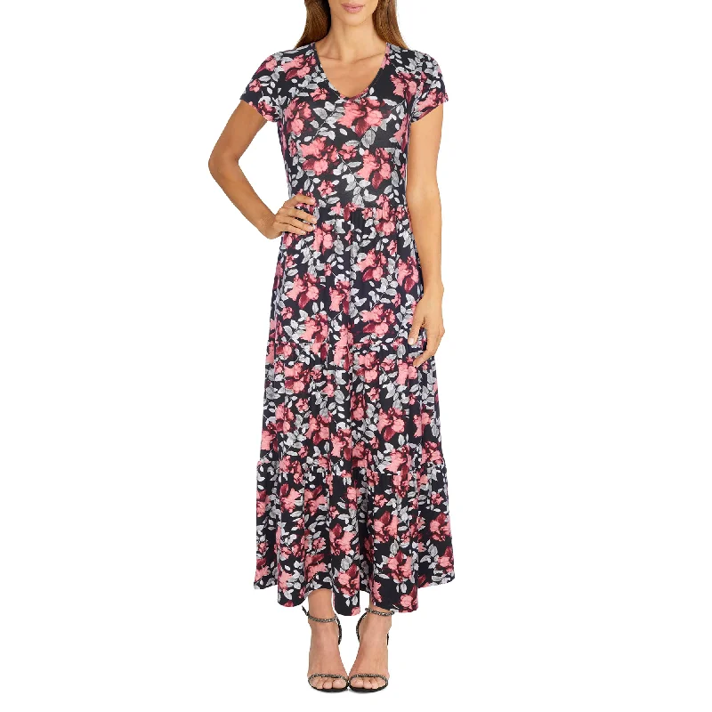 lily morgan Women's Tropical Printed 3 Tier Dress Tunics Fashionable trendy