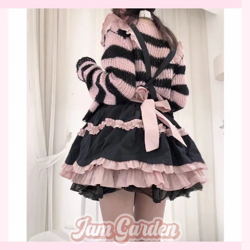 Lolita Original Cute Cool Detachable Strap Dress sweetheart Neckline Romantic