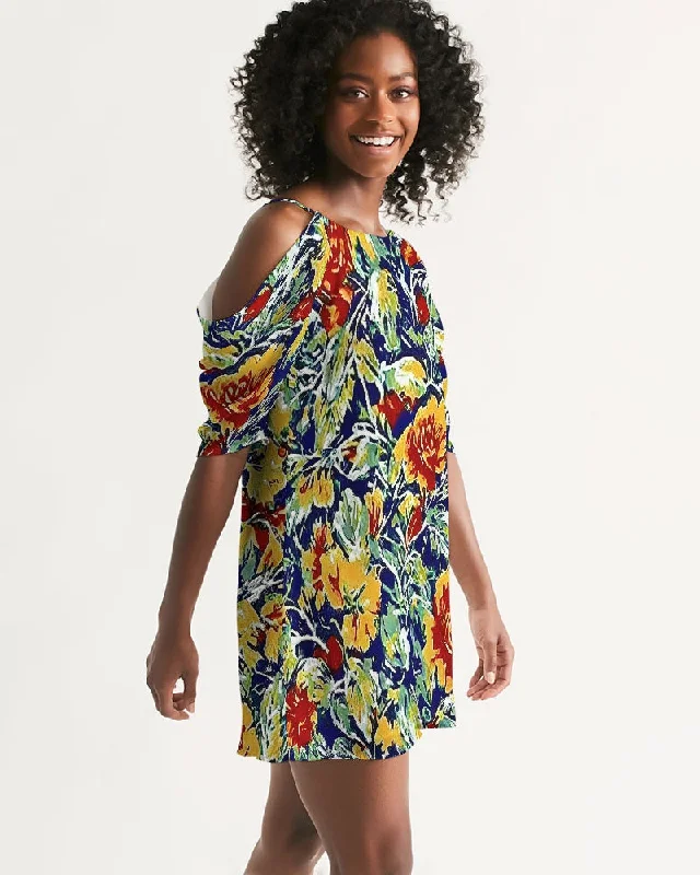 Painted floor design Women's All-Over Print Open Shoulder A-Line Dress Tunics Occasion special Painted floor design Women's All-Over Print Open Shoulder A-Line Dress Tunics Occasion special