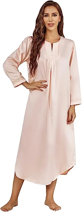 Richie House Womens Dusters Housecoats Button Long Nightgown Casual House Dress S-XXL RHW4071 Casual Short Summer