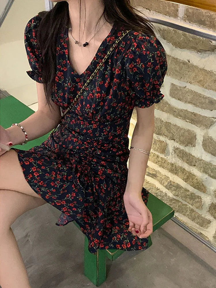 DressBetty - 2024 Summer Y2k Harajuku Vintage Short Sleeve Beach Mini Floral Dress Tunics Short Trendy DressBetty - 2024 Summer Y2k Harajuku Vintage Short Sleeve Beach Mini Floral Dress Tunics Short Trendy