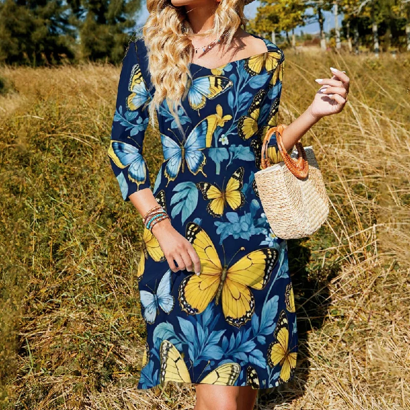 Sweetheart Knot Flare Dress Tunics Satin smooth