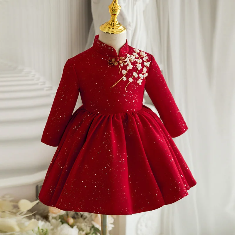 Girl Christmas Dress Baby Girl Princess Dress Winter Stand Collar Red Embroidered Dress Girl Birthday Party Dress Tunics Sale discount Girl Christmas Dress Baby Girl Princess Dress Winter Stand Collar Red Embroidered Dress Girl Birthday Party Dress Tunics Sale discount